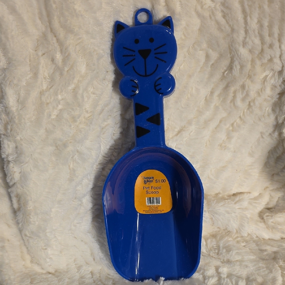 Blue Cat-Shaped Pet Food Scoop